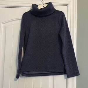 J Crew Navy Herringbone cowl neck.  Very warm and cozy!